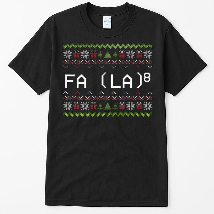 Fa La 8 Funny Christmas Santa Math Teacher Xmas Tall T-Shirt