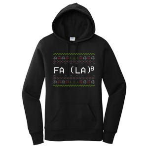 Fa La 8 Funny Christmas Santa Math Teacher Xmas Women's Pullover Hoodie