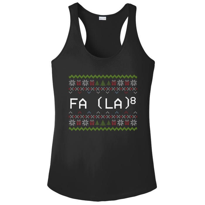 Fa La 8 Funny Christmas Santa Math Teacher Xmas Ladies PosiCharge Competitor Racerback Tank