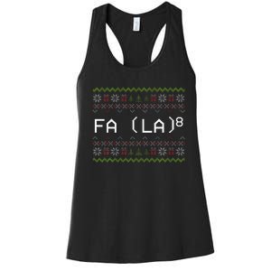 Fa La 8 Funny Christmas Santa Math Teacher Xmas Women's Racerback Tank