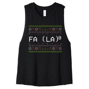 Fa La 8 Funny Christmas Santa Math Teacher Xmas Women's Racerback Cropped Tank