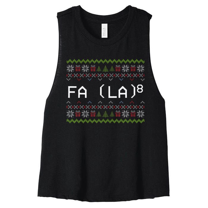 Fa La 8 Funny Christmas Santa Math Teacher Xmas Women's Racerback Cropped Tank