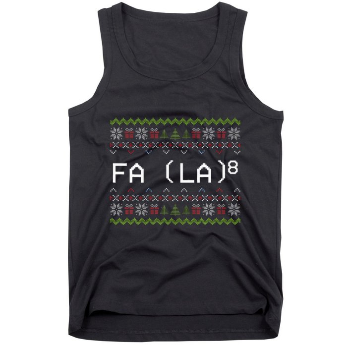 Fa La 8 Funny Christmas Santa Math Teacher Xmas Tank Top