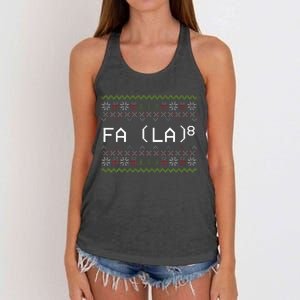 Fa La 8 Funny Christmas Santa Math Teacher Xmas Women's Knotted Racerback Tank