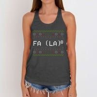 Fa La 8 Funny Christmas Santa Math Teacher Xmas Women's Knotted Racerback Tank