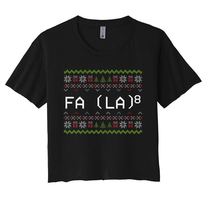 Fa La 8 Funny Christmas Santa Math Teacher Xmas Women's Crop Top Tee