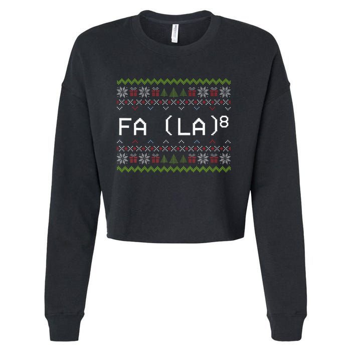 Fa La 8 Funny Christmas Santa Math Teacher Xmas Cropped Pullover Crew