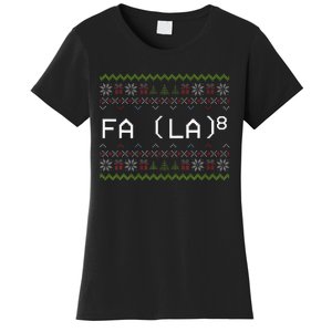 Fa La 8 Funny Christmas Santa Math Teacher Xmas Women's T-Shirt