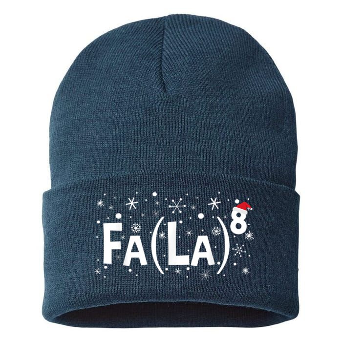 Fa La 8 Shirt - Math Teacher Christmas Shirt Fa La La Sustainable Knit Beanie