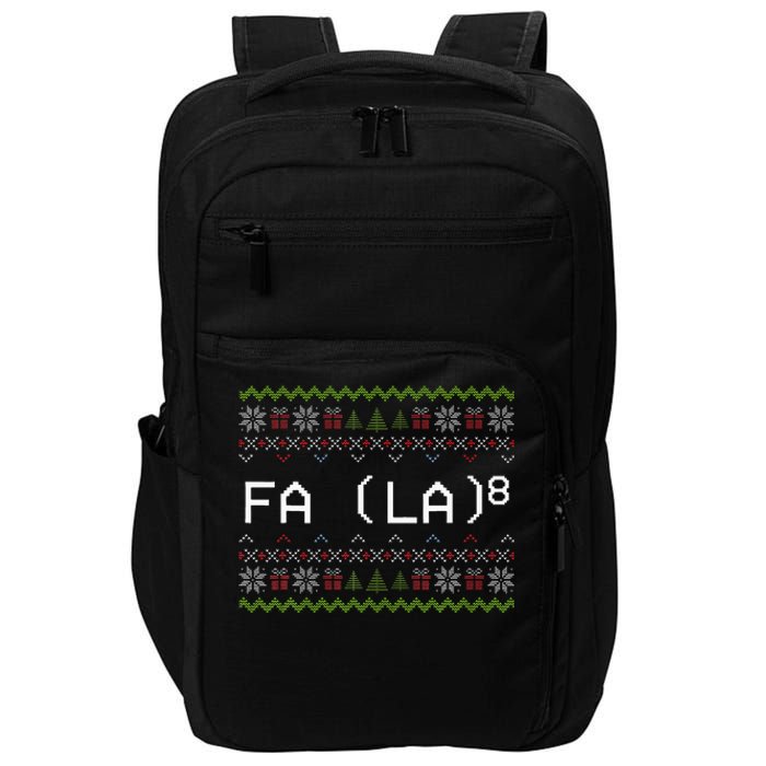 Fa La 8 Hilarious Santa Math Teacher Christmas Gift Impact Tech Backpack