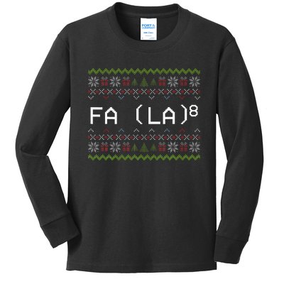 Fa La 8 Hilarious Santa Math Teacher Christmas Gift Kids Long Sleeve Shirt