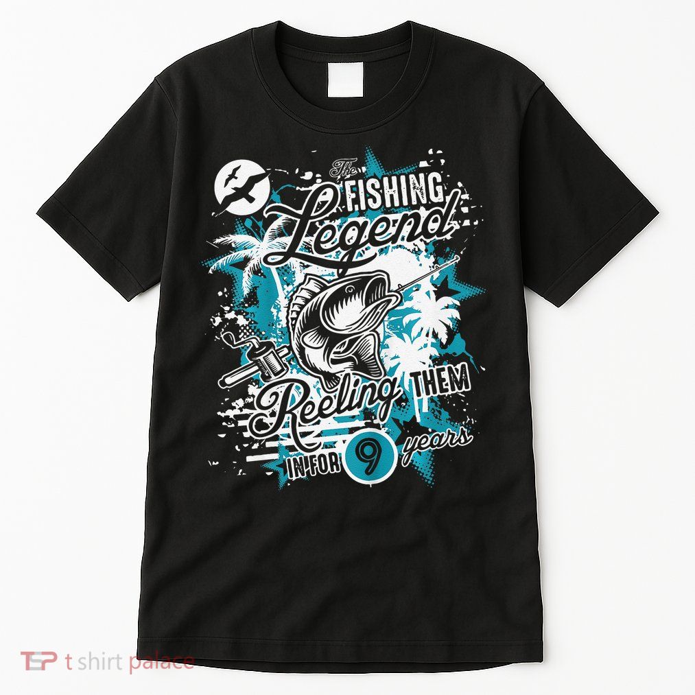 Fishing Legend 9th Birthday Fishing Tall T-Shirt