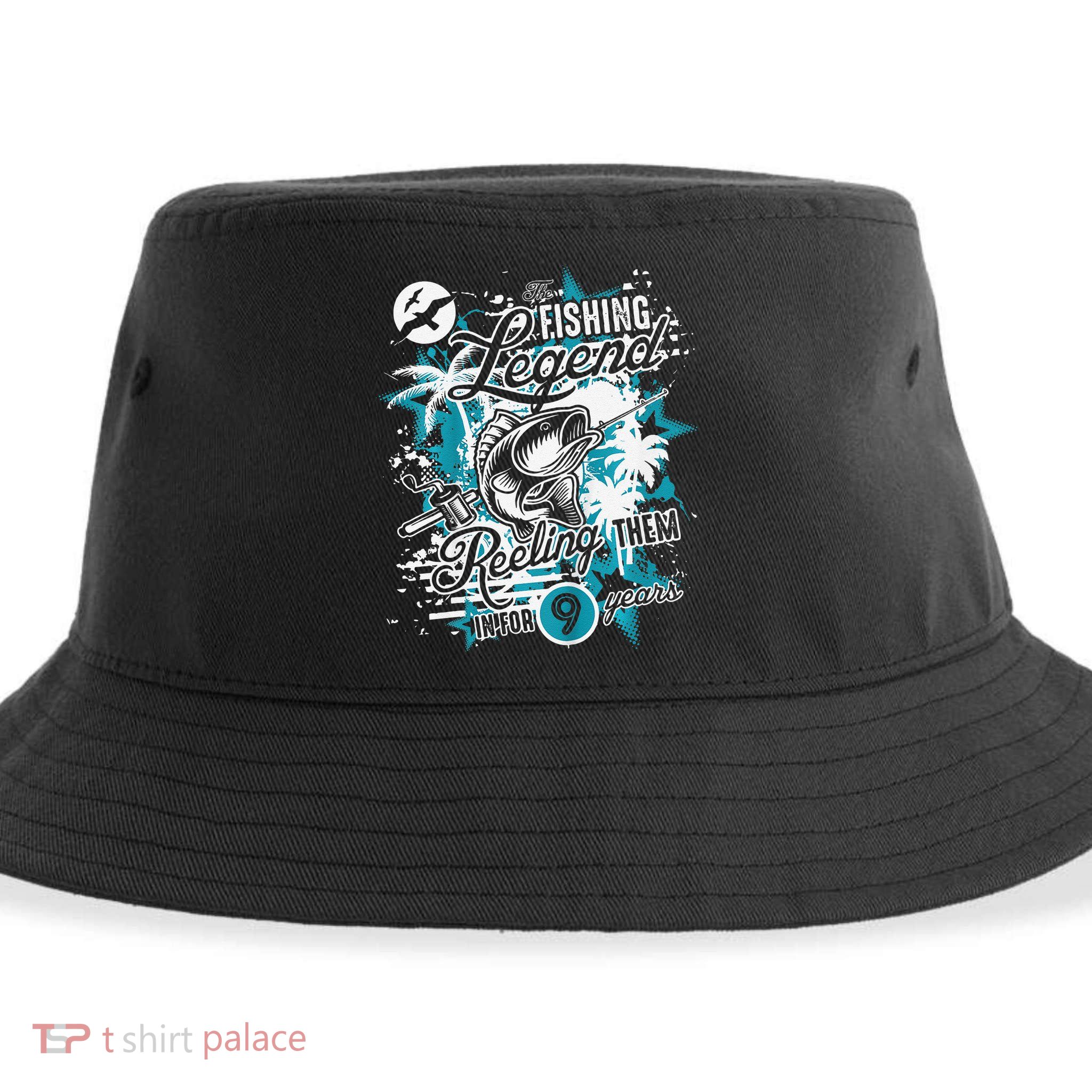Fishing Legend 9th Birthday Fishing Sustainable Bucket Hat