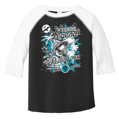 Fishing Legend 9th Birthday Fishing Toddler Fine Jersey T-Shirt