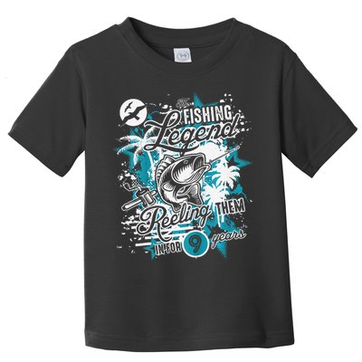 Fishing Legend 9th Birthday Fishing Toddler T-Shirt