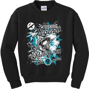 Fishing Legend 9th Birthday Fishing Kids Sweatshirt