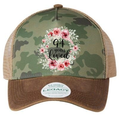 Floral Loved 94 Year Old 94th Birthday Gifts Mom Mothers Day Gift Legacy Tie Dye Trucker Hat