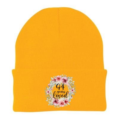 Floral Loved 94 Year Old 94th Birthday Gifts Mom Mothers Day Gift Knit Cap Winter Beanie