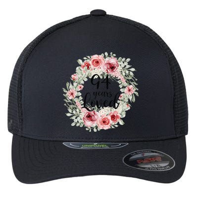 Floral Loved 94 Year Old 94th Birthday Gifts Mom Mothers Day Gift Flexfit Unipanel Trucker Cap