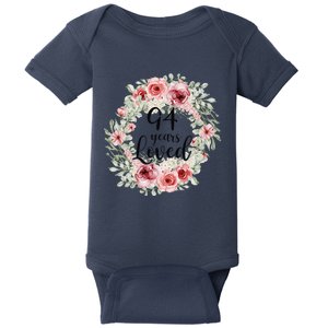 Floral Loved 94 Year Old 94th Birthday Gifts Mom Mothers Day Gift Baby Bodysuit