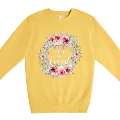 Floral Loved 94 Year Old 94th Birthday Gifts Mom Mothers Day Premium Crewneck Sweatshirt