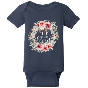 Floral Loved 94 Year Old 94th Birthday Gifts Mom Mothers Day Baby Bodysuit