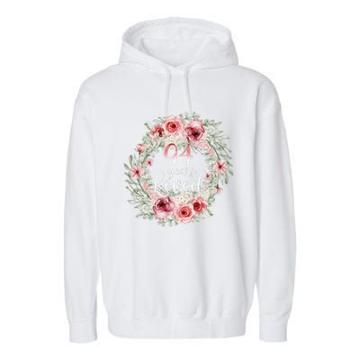 Floral Loved 94 Year Old 94th Birthday Gifts Mom Mothers Day Garment-Dyed Fleece Hoodie