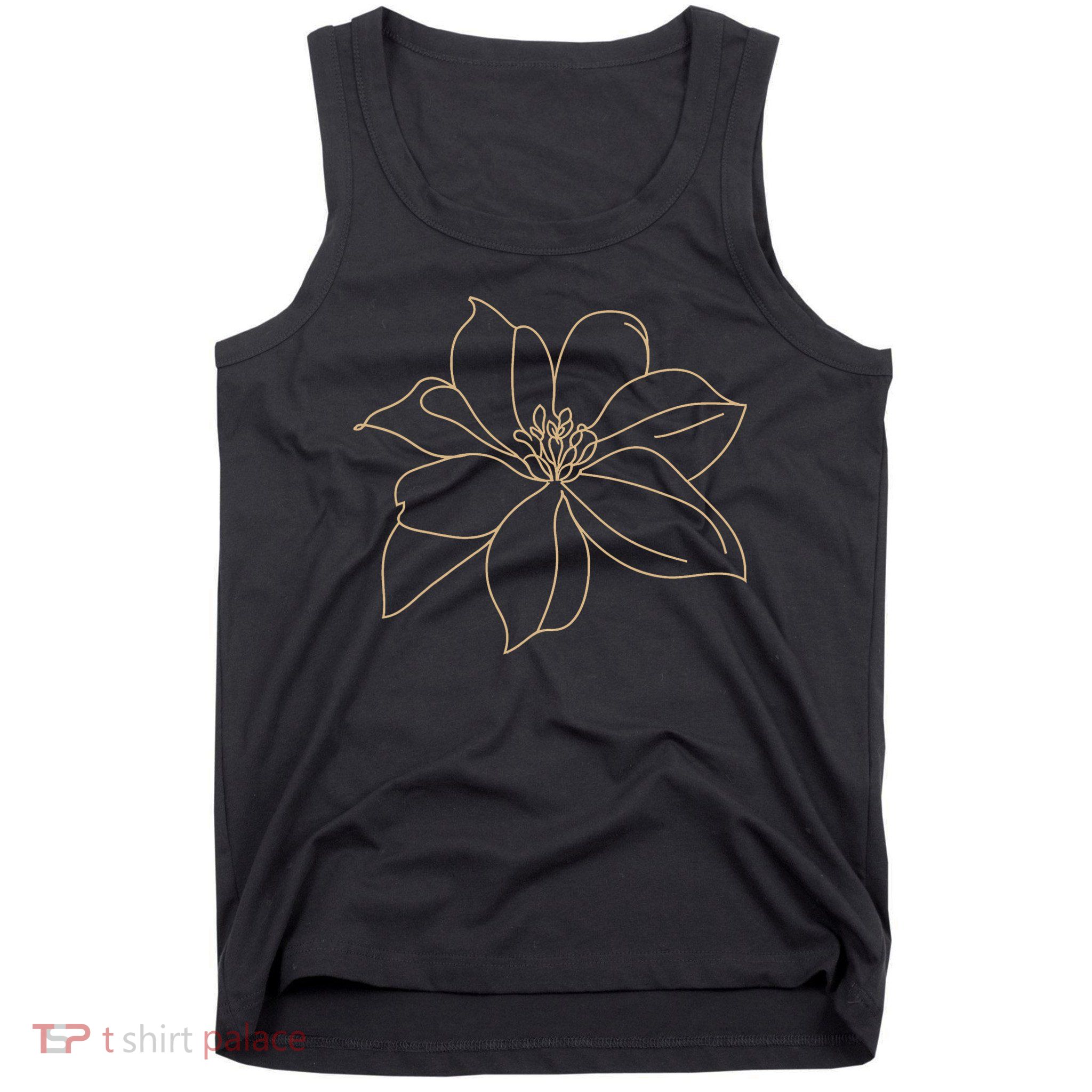 Floral Line Art Jasmine Flower Tank Top