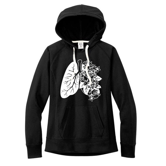 Floral Lungs Anatomical Lung Nurse Women's Fleece Hoodie