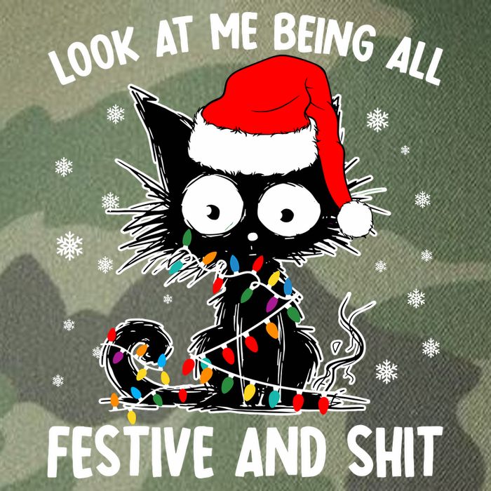 Funny Look At Me Being All Festive And Shits Cat Christmas Legacy Tie Dye Trucker Hat