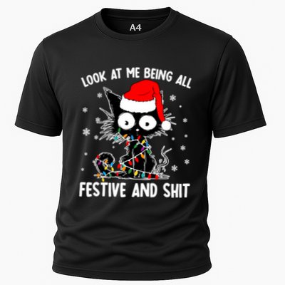 Funny Look At Me Being All Festive And Shits Cat Christmas Performance Shirt