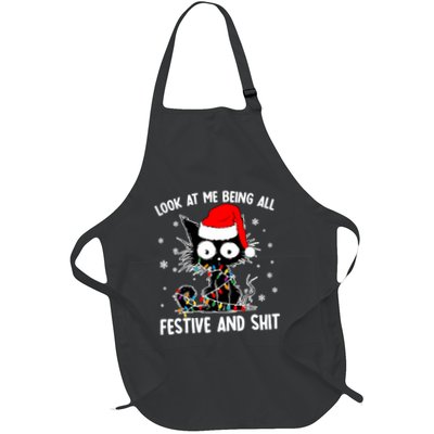 Funny Look At Me Being All Festive And Shits Cat Christmas Apron