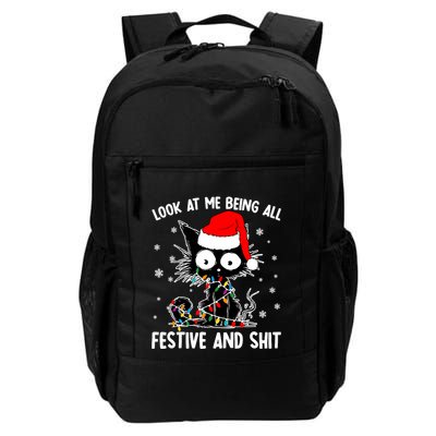 Funny Look At Me Being All Festive And Shits Cat Christmas Backpack