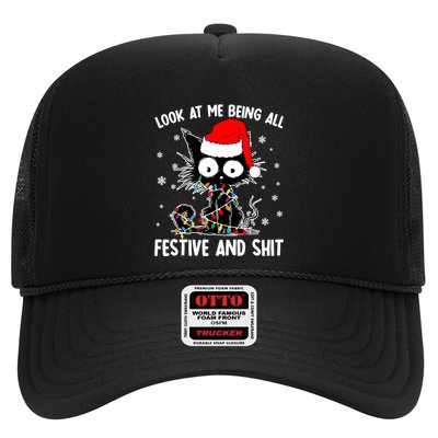 Funny Look At Me Being All Festive And Shits Cat Christmas Trucker Hat