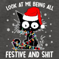Funny Look At Me Being All Festive And Shits Cat Christmas Vector Backpack