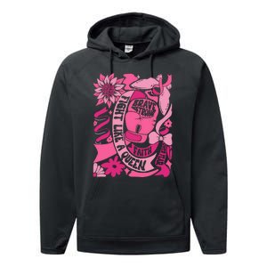 Fight Like A Queen Brave And Strong Breast Cancer Performance Fleece Hoodie