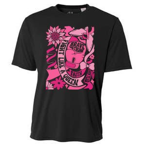 Fight Like A Queen Brave And Strong Breast Cancer Cooling Performance Crew T-Shirt