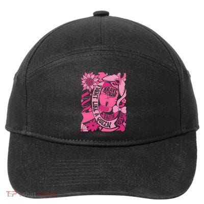 Fight Like A Queen Brave And Strong Breast Cancer 7-Panel Snapback Hat