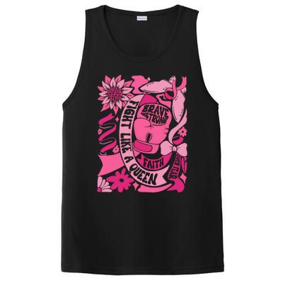 Fight Like A Queen Brave And Strong Breast Cancer PosiCharge Competitor Tank