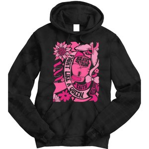 Fight Like A Queen Brave And Strong Breast Cancer Tie Dye Hoodie