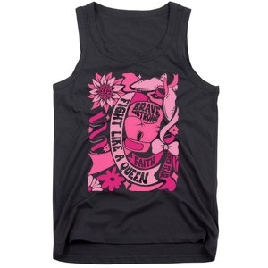 Fight Like A Queen Brave And Strong Breast Cancer Tank Top