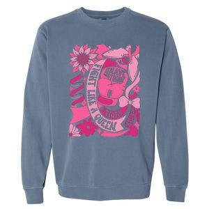 Fight Like A Queen Brave And Strong Breast Cancer Garment-Dyed Sweatshirt