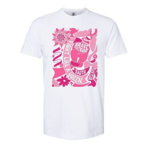 Fight Like A Queen Brave And Strong Breast Cancer Softstyle CVC T-Shirt