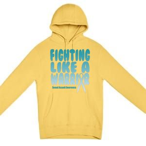 Fighting Like A Warrior! Sexual Assault Awareness Gift Premium Pullover Hoodie