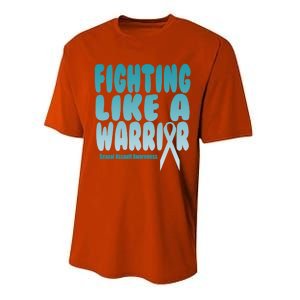 Fighting Like A Warrior! Sexual Assault Awareness Gift Performance Sprint T-Shirt