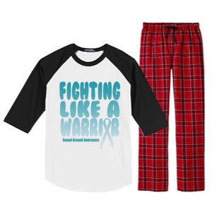 Fighting Like A Warrior! Sexual Assault Awareness Gift Raglan Sleeve Pajama Set