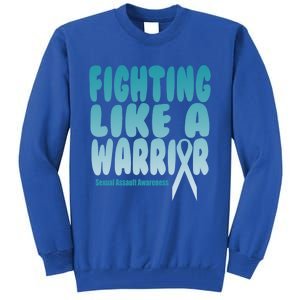 Fighting Like A Warrior! Sexual Assault Awareness Gift Tall Sweatshirt