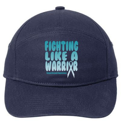 Fighting Like A Warrior! Sexual Assault Awareness Gift 7-Panel Snapback Hat