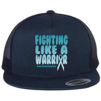 Fighting Like A Warrior! Sexual Assault Awareness Gift Flat Bill Trucker Hat