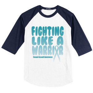 Fighting Like A Warrior! Sexual Assault Awareness Gift Baseball Sleeve Shirt